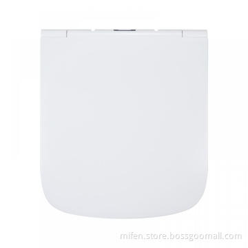 Fanmitrk White Toilet Seat Duroplast,Soft Close Toilet Seat,Square Shape,Easy to Clean,Quick Release and Top Fastening